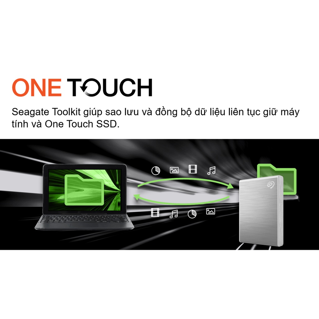 Ổ cứng Seagate One Touch SSD 500GB USB_C 3.0 + Giải cứu Dữ liệu miễn phí