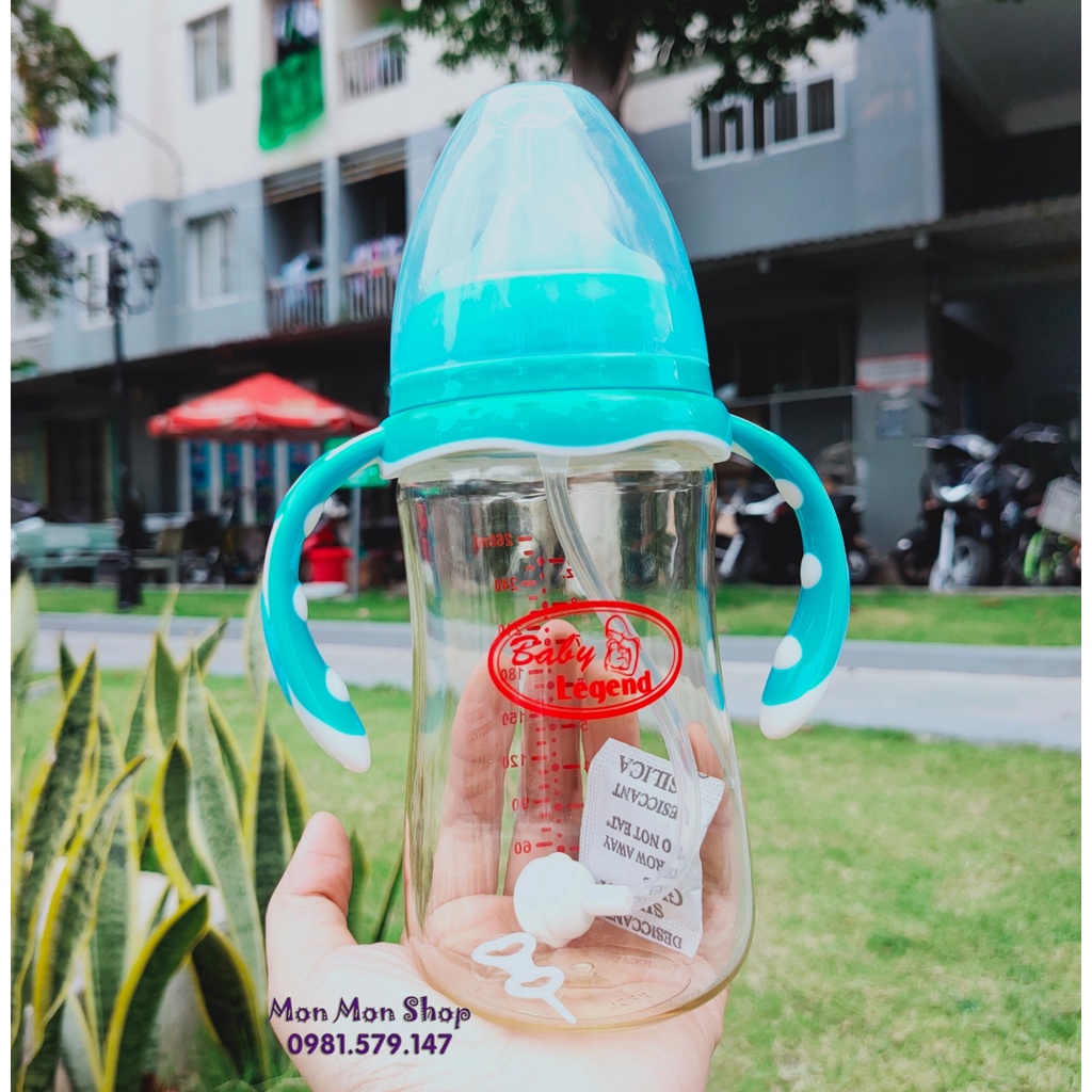 (Mua 1 tặng 1) - Bình sữa PPSU Baby Legend núm siêu mềm chống sặc 150ml/240ml/180ml/260ml tương thích máy Avent Spectra