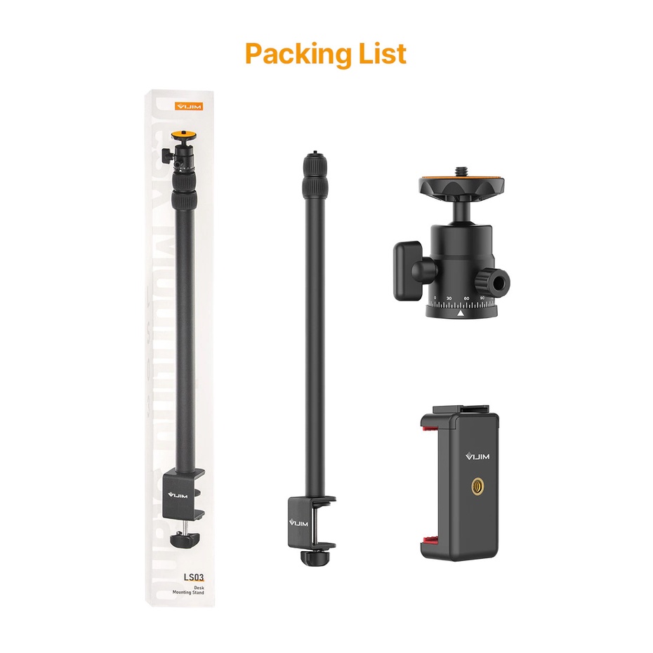 ULANZI VIJIM LS03 - HÀNG CHÍNH HÃNG - Chân đế kẹp bàn đi kèm Ballhead xoay 360° dành cho Điện thoại / Đèn LED / Máy ảnh