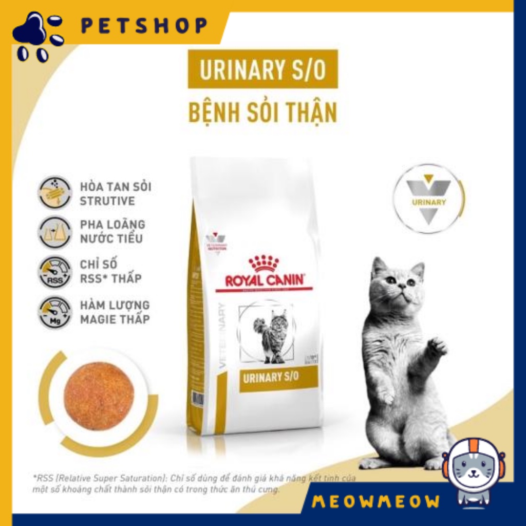 Hạt cho mèo Royal Canin URINARY S/O | Túi 1.5KG | Hạt cho mèo bị bệnh sỏi thận.