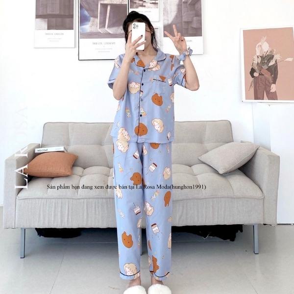 Bộ Ngủ Nữ Pijama Tay Ngắn Quần Dài Chất KATE Siêu Yêu-La Rosa Moda