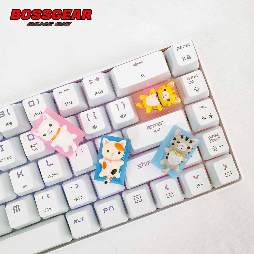 Keycap lẻ hình mèo lười lazy cat siêu dễ thương( Keycap Artisan )