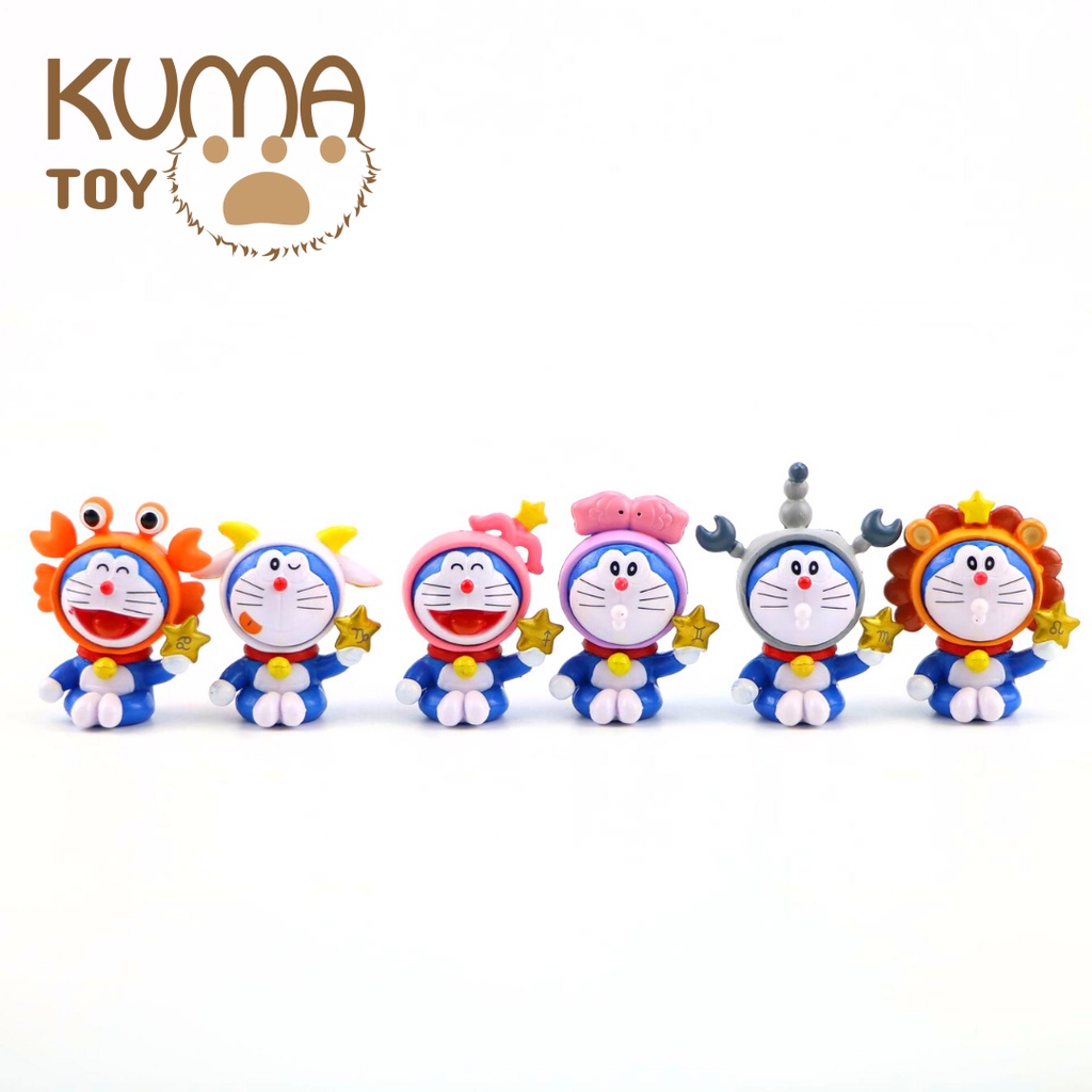 Mô hình Doraemon Doremon 12 cung hoàng đạo cực dễ thương trang trí bàn học, tủ sách, bàn làm việc