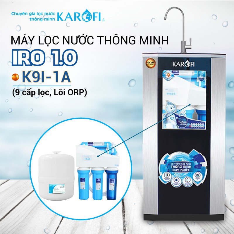 Máy lọc nước RO KAROFI iRO 1.1 K9I-1A (9 cấp lọc - Lõi ORP)