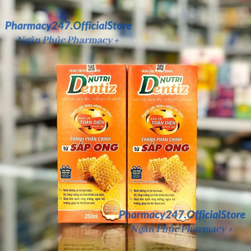 Nước Súc Miệng Nha Khoa Nutridentiz Sáp Ong 250ml - Chắc Răng, Sạch Nướu ,Hết Hôi Miệng, Nhiệt Miệng