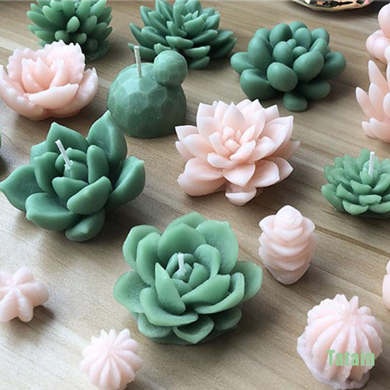 Khuôn silicone tạo hình làm nến/xà phòng hình cây xương rồng 3D DIY