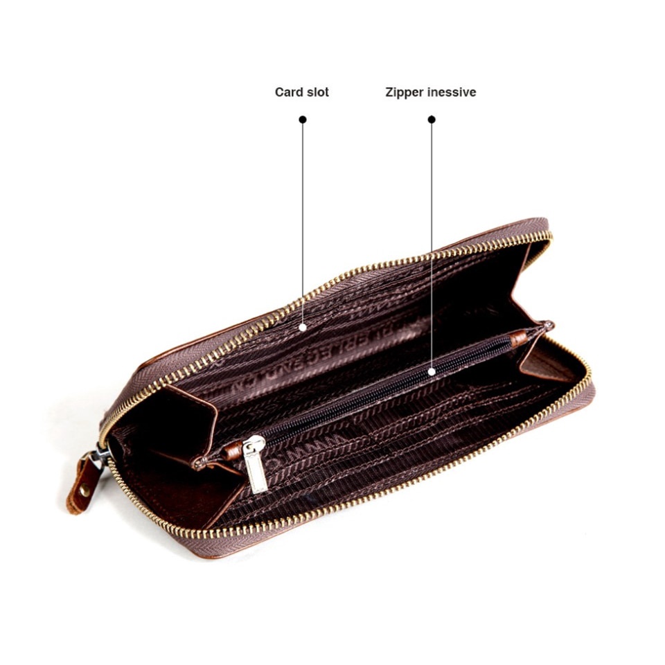 Ví COBBLER LEGEND da thật dáng dài có khóa kéo thời trang cho nữ