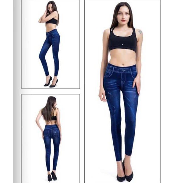 Quần legging giả quần jeans lót nỉ | BigBuy360 - bigbuy360.vn