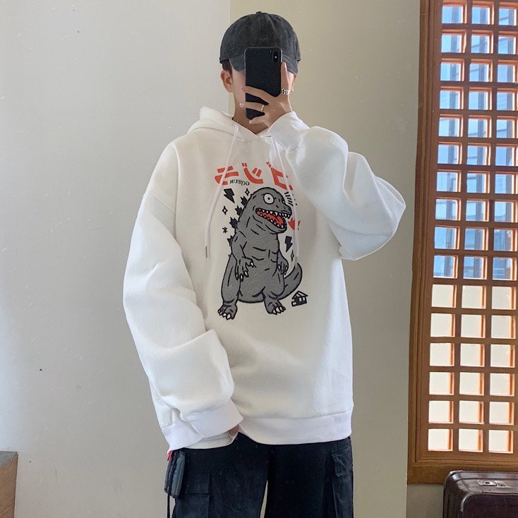 Áo hoodie nam nữ hình khủng long nhiều màu dưới 65kg mặc vừa | BigBuy360 - bigbuy360.vn