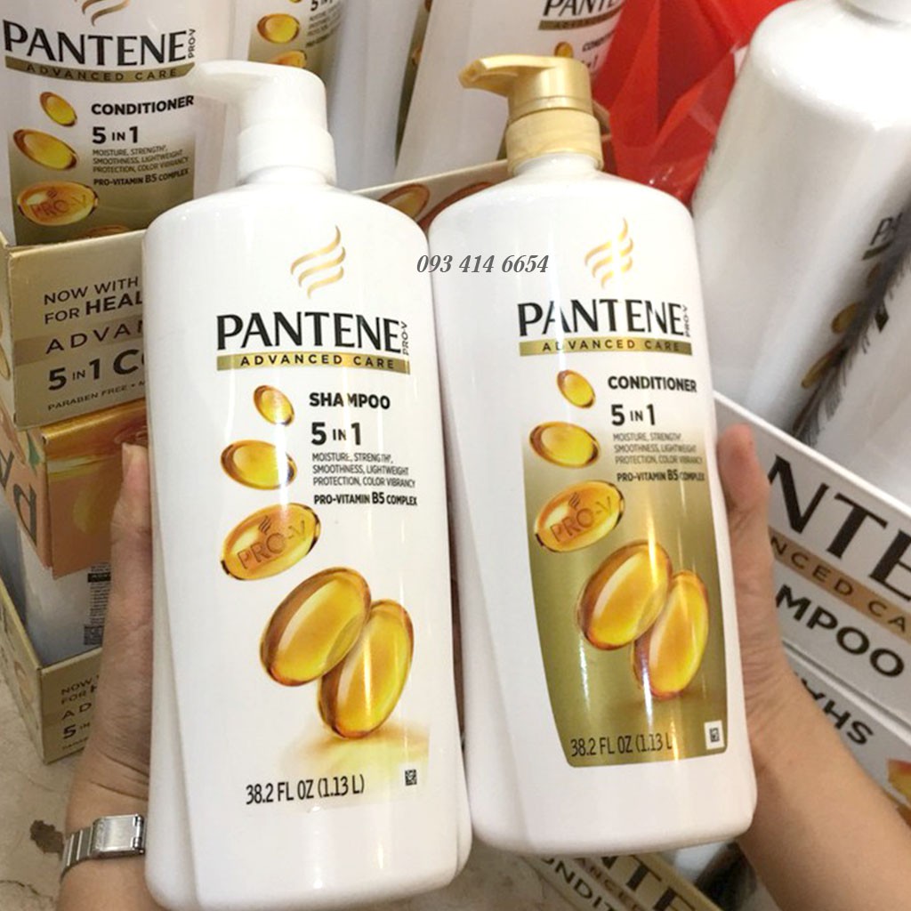 [MẪU MỚI] DẦU GỘI VÀ DẦU XẢ PANTENE MỸ 1.13 LÍT PRO-V ADVANCED CARE 5IN1 HOÀN HẢO