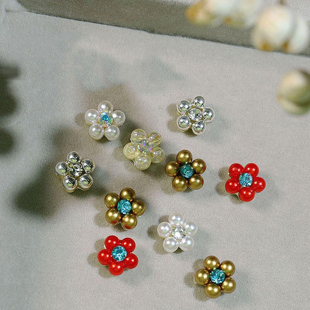 JARRED Phụ Kiện Trang Trí Móng Nghệ Thuật Hình Hoa Năm Cánh 3D Nhiều Màu Sắc Thời Trang Dành Cho Nữ