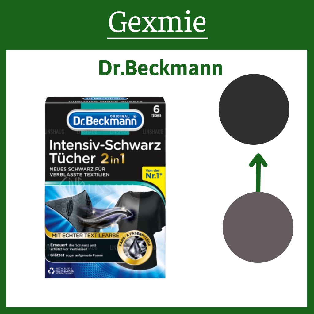 Giấy giặt nhuộm đen quần áo Dr.Beckmann, tái tạo lại màu quần áo, hộp 6 tờ