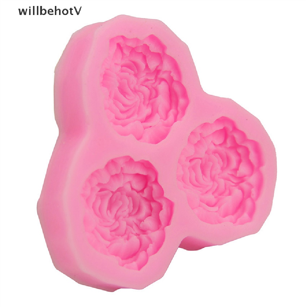 Khuôn Silicone Tạo Hình Hoa Mẫu Đơn Trang Trí Bánh Kem