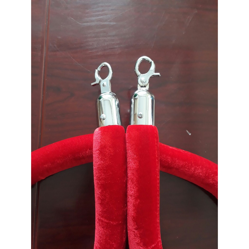 Dây nhung cột chắn inox dây màu xanh, màu đỏ, màu đen