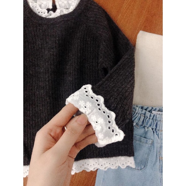 Áo Len Bé Gái Phối Ren Primark Dư Xịn Size Đại