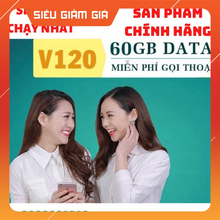 Sim 4G Viettel V120 Miễn Phí Tháng Đầu 60GB - SIM Data siêu tốc