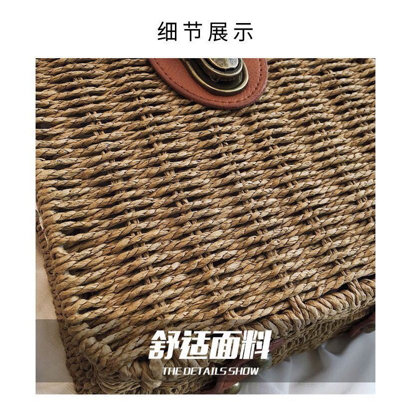 Túi cói hộp khoá cài