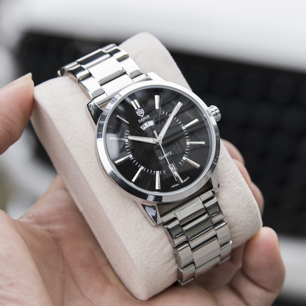 Đồng hồ nam Samir dây thép không gỉ kết hợp kính cứng chống xước bảo hành 12 tháng SA5101