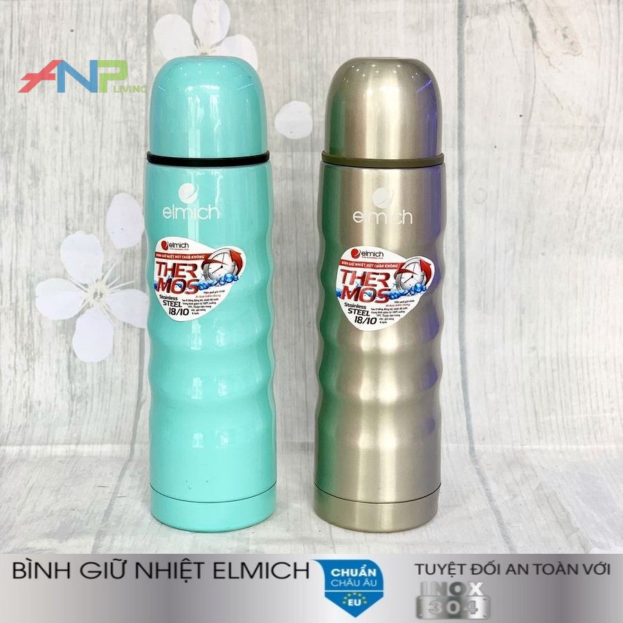 Phích Giữ Nhiệt  Inox 304  Elmich EL-6390 - Dung tích 500ml / Giữ Nóng 8h - Giữ Lạnh 12h) - Hàng Nhập Khẩu Chính Hãng