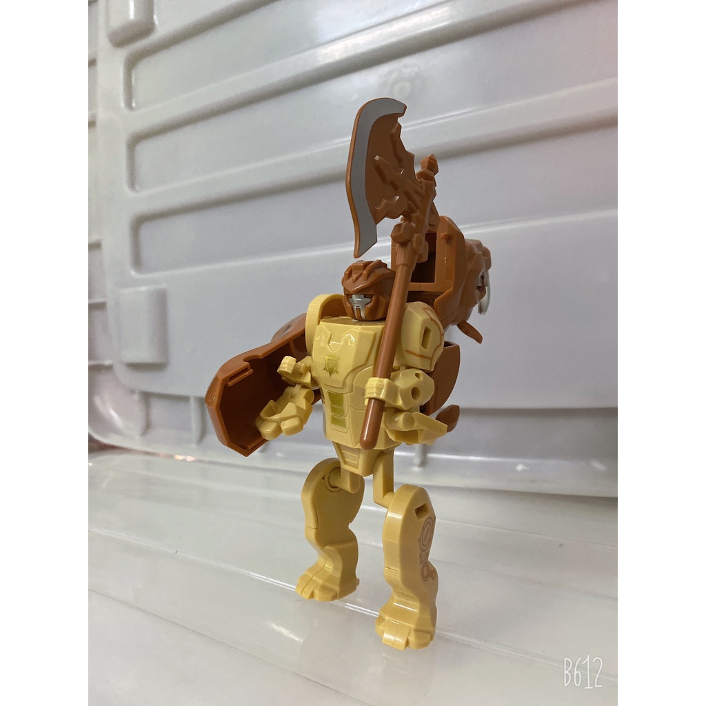 Mô Hình Đồ Chơi Biến Hình Robot Siêu Nhân Thành Tê Giác Cọp 2in1 Xoay Khớp Cho Bé