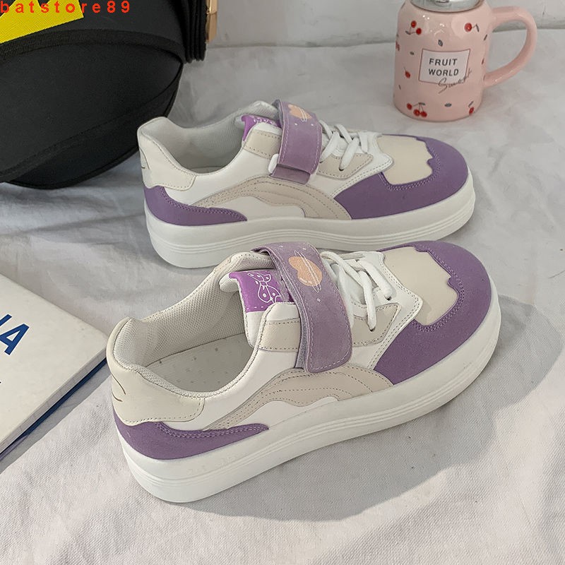 Giày thể thao nữ ulzzang học sinh hàn quốc mũi tròn siêu cute đế cao 5cm - Giày sneaker nữ học sinh dễ thương cá tính