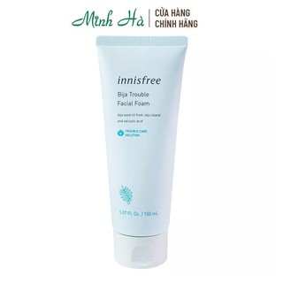 Sữa rửa mặt Innisfree Bija Trouble Facial Foam 150ml giúp làm sạch sâu, phù hợp với da mụn