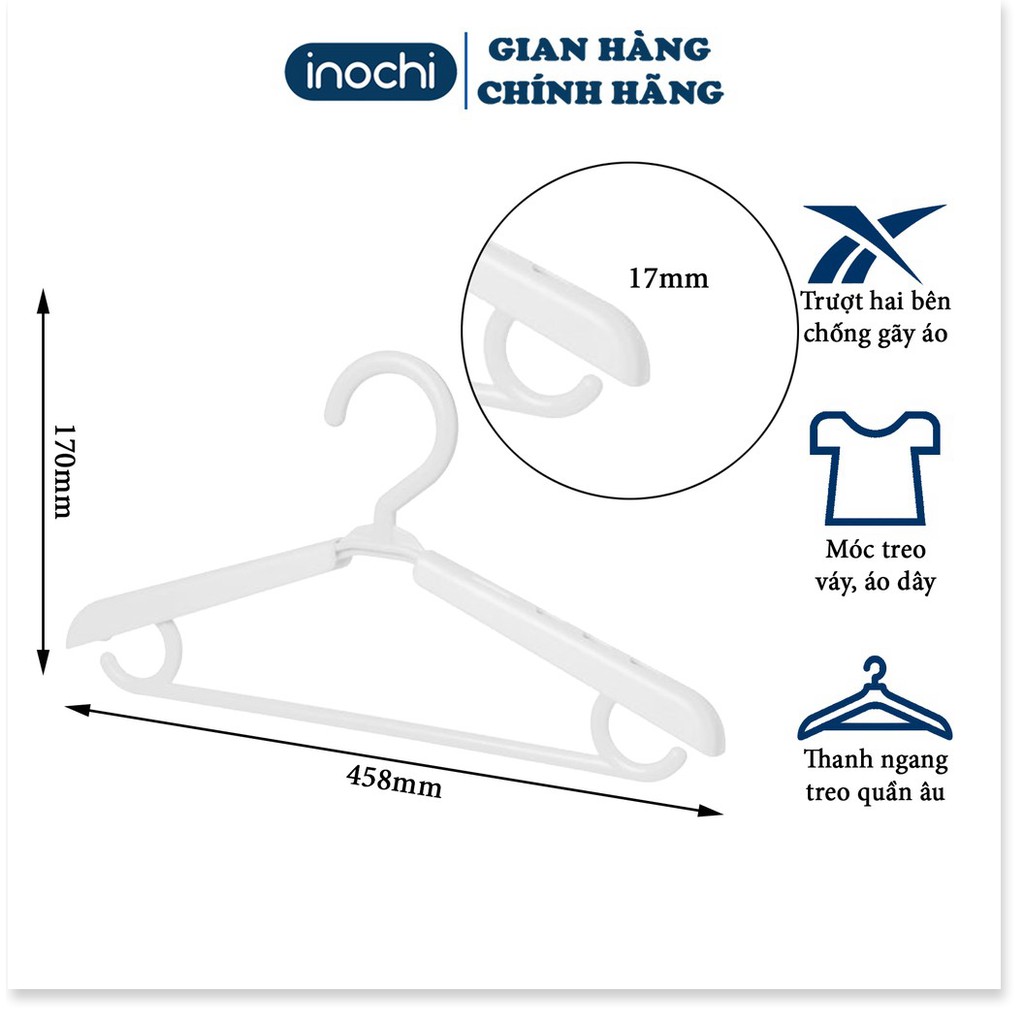 [Set 5] Móc Áo quần áo Trượt  Hara 178 INOCHI giúp quần áo gọn gàng với thiết kế chắc chắn MA178