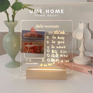 Đèn Led Trang Trí Phòng Ngủ để bàn gắn bảng Acrylic phát sáng giá rẻ kèm 1 bút