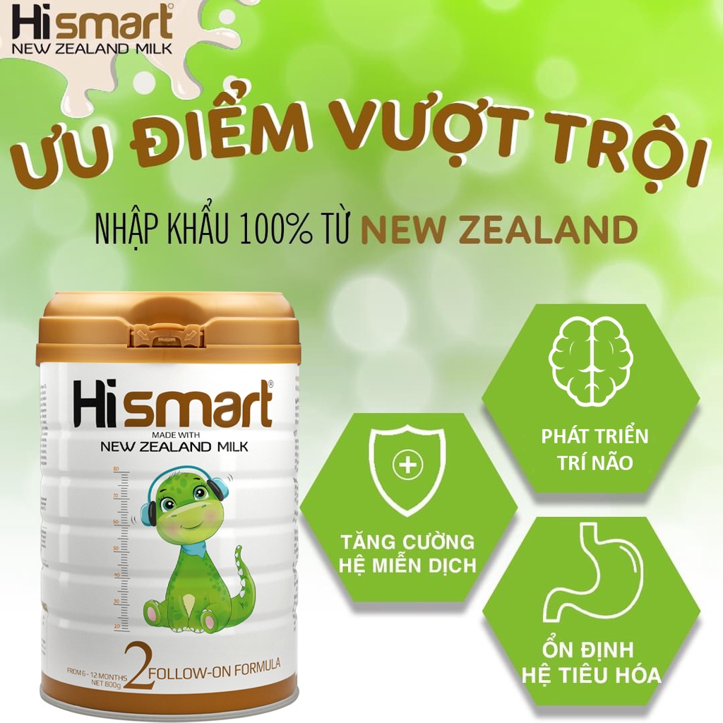 Sữa bột công thức Hismart lon số 02 cho bé từ 6 đến 12 tháng tuổi - Hismartmilk