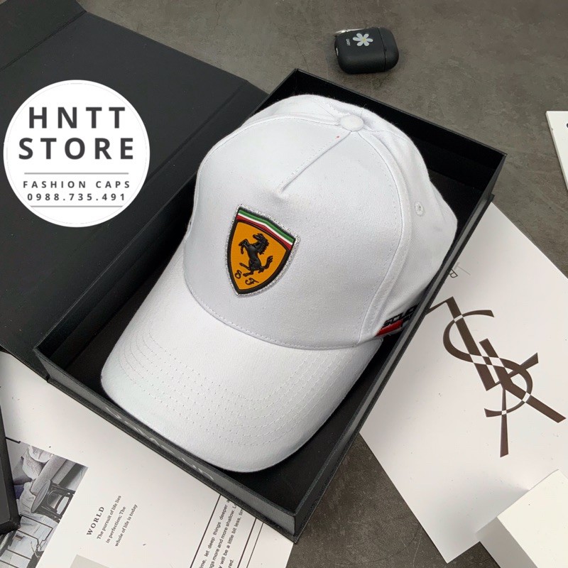 Nón Kết - Mũ Lưỡi Xe Ferrari LoGo Con Ngựa Cao Cấp , Chuẩn Form Thời Trang Nam Nữ