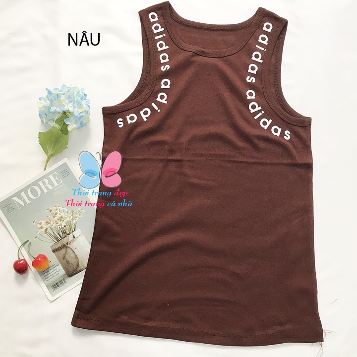 Áo thun sát nách nữ size lớn từ 58-65kg chất Borip in chữ - AODAI