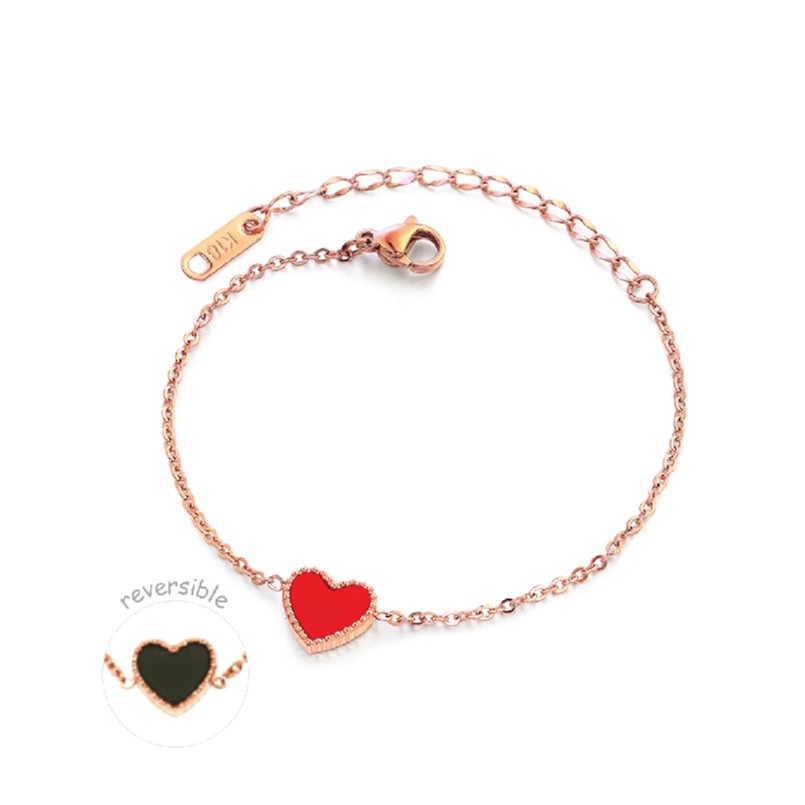 Vòng Tay Kim Loại Mặt Trái Tim 3 Màu Thời Trang Cho Nữ