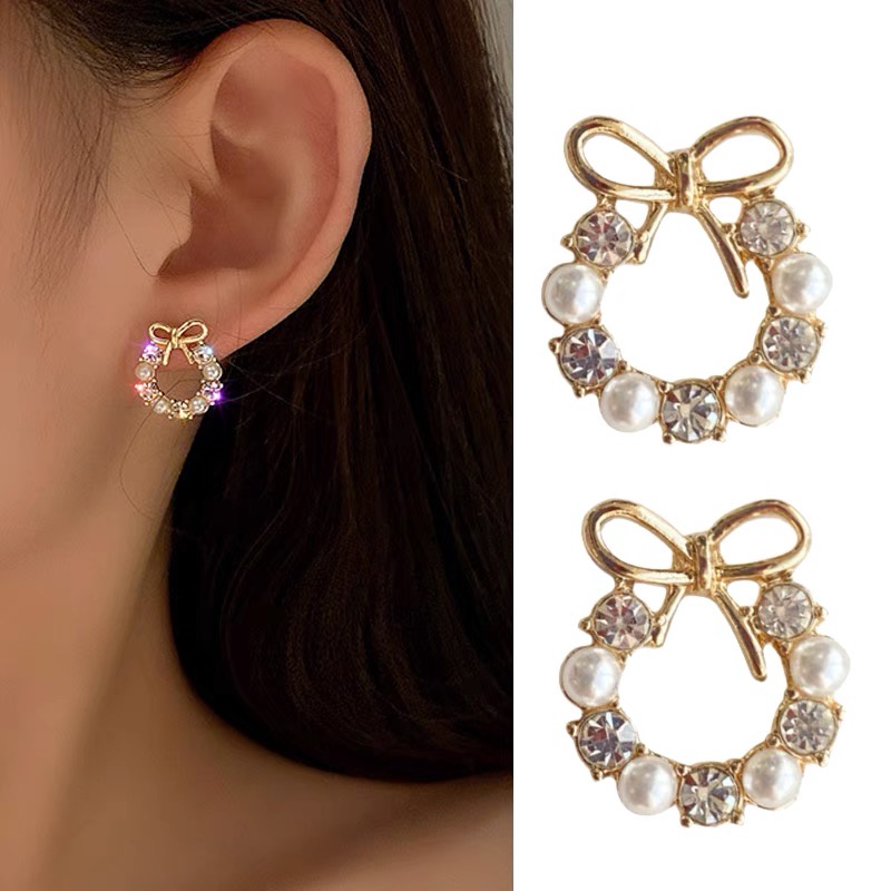 Bông tai nơ phong cách Hàn Quốc