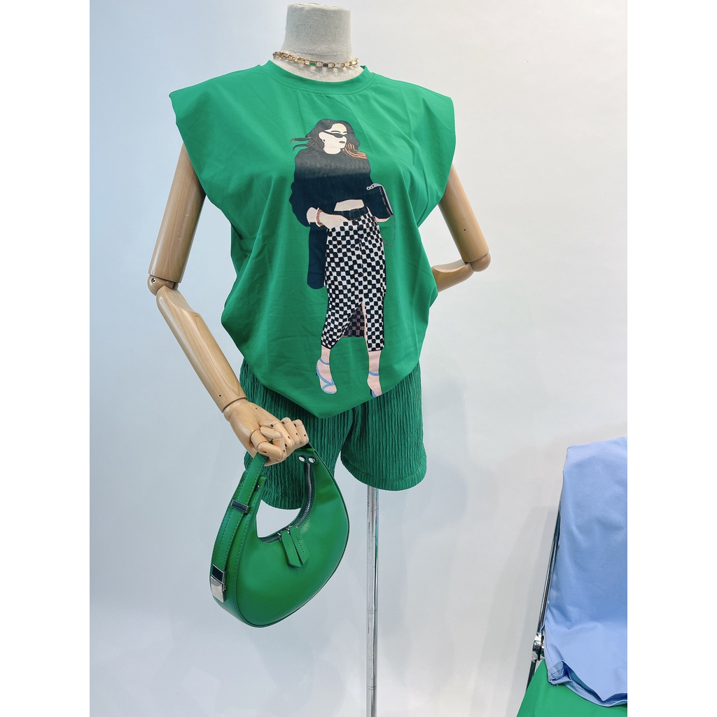 Nhiều mẫu - Áo thun nữ độn vai  Fashion Girl 2 màu hồng và cam chất cotton 100% siêu mịn mát