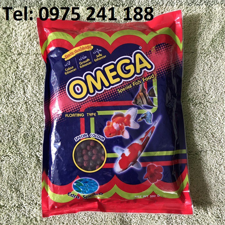 (GÓI TO 500GRAM) Thức ăn cho cá Omega nhập khẩu Thái Lan chính hãng đủ 4 loại cỡ hạt