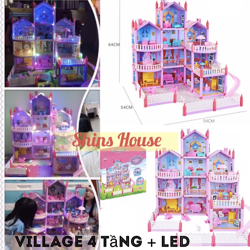 🏠 NHÀ BÚP BÊ - VILLA NHIỀU  TẦNG CÓ ĐÈN LED - BỘ LẮP RÁP CỰC ĐẸP CHO BÉ GÁI  🏠[Nhiều mẫu]