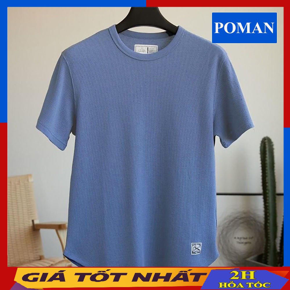 Áo phông nam ngắn tay cổ tròn chất thun cotton, Áo thun nam thể thao co dãn 4 chiều AT05