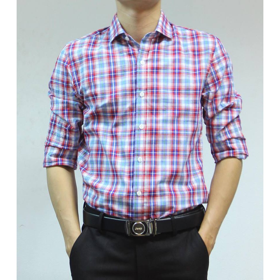 Sơ Mi dài tay nam kẻ ô đen to chất cotton đẹp dáng slim fit thích hợp với nhiều lứa tuổi | BigBuy360 - bigbuy360.vn