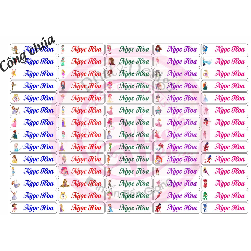 150 tên dán dụng cụ học tập
