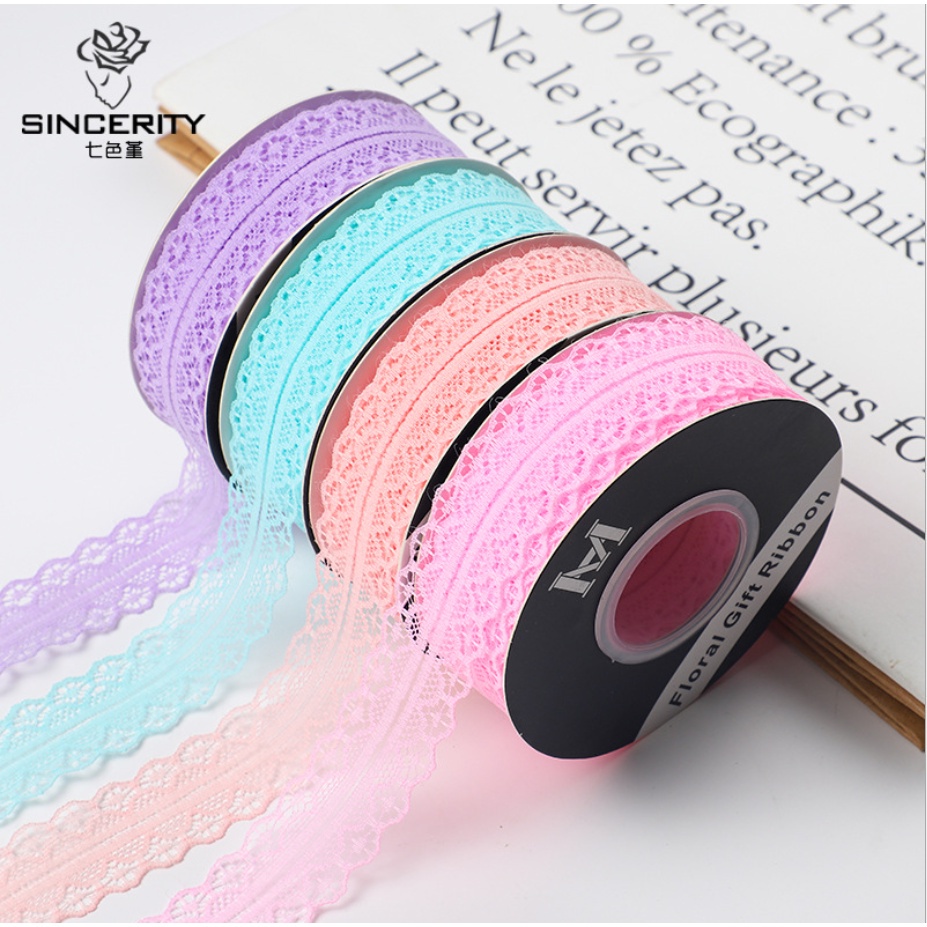 Cuộn Dây Ruy Băng Ren 3Cm 5M Dùng Gói Hoa Thủ Công
