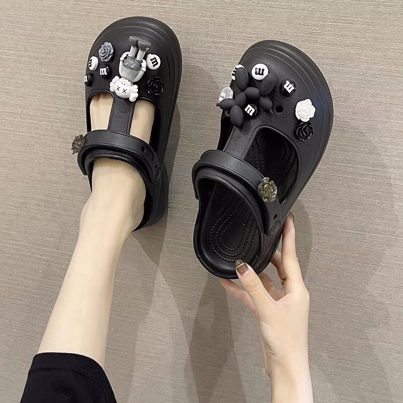 Dép Cross Sandal Đế Dày Siêu Nhẹ Tặng Kèm Bộ Hình Gắn Siêu Xinh MS79 sục khoét