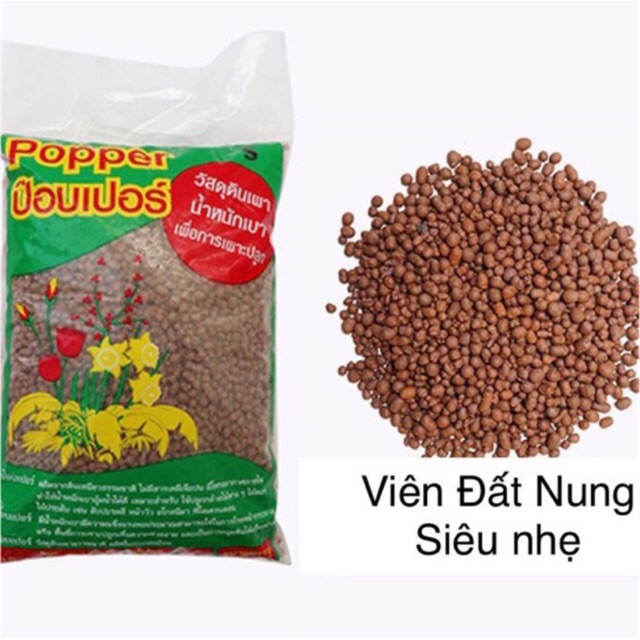 Viên Nén Đất Nung Trồng Hoa Kiểng và trang trí chậu kiểng