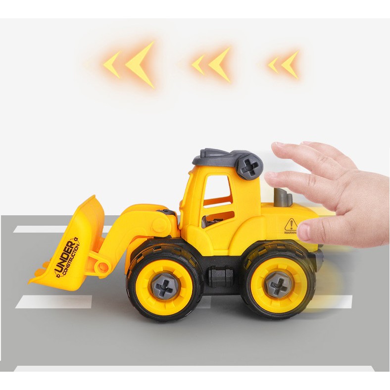 SET 4 mô hình oto công trình xây dựng, cần cẩu, máy xúc/ Đồ chơi thông minh thoả sức sáng tạo cho be