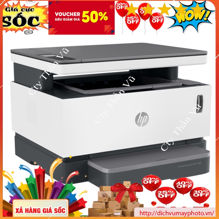 Máy in đen trắng A4 HP Neverstop Laser MFP1200w đa năng in đen trắng Scan copy in wifi