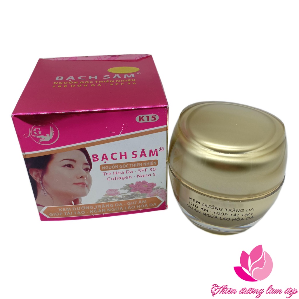 Kem dưỡng trắng da, Giữ ẩm, Tái tạo, Chống lão hóa K15 BẠCH SÂM - 40g