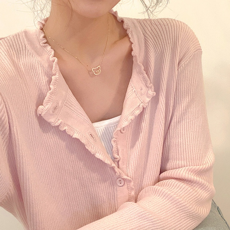 Vòng cổ Mặt Hình Gấu Đính Đá Zircon Màu Vàng Sang Trọng Cho Nữ
