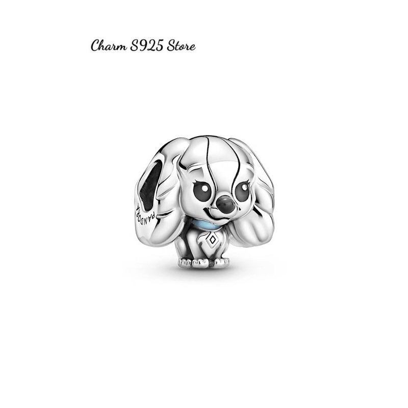charm pan cún con lông xù disney bạc s925 cao cấp