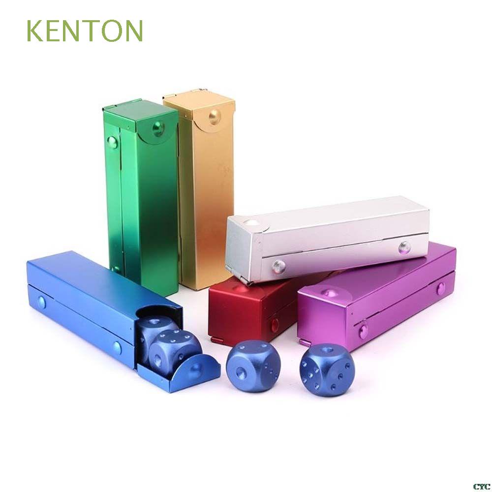 KENTON 5 PCS/Set 6 Sided Dice 16mm Metal Dice Square Point Dice Desktop Game Toy Gift Puzzle Game Aluminium Alloy|Color Durable Game Toys/Multicolor