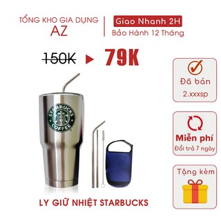 Ly giữ nhiệt starbuck màu bạc 900ml siêu hót