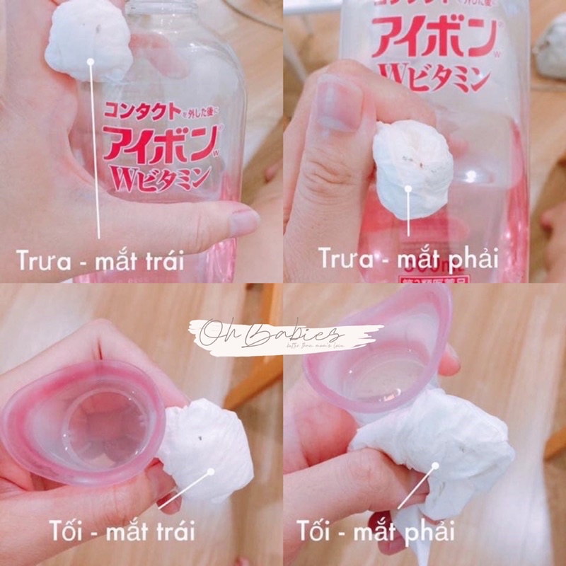 Nước Rửa Mắt Eyebon W Vitamin Premium chính hãng Nhật Bản 500ml màu Hồng cung cấp vitamin [OH BABIES]